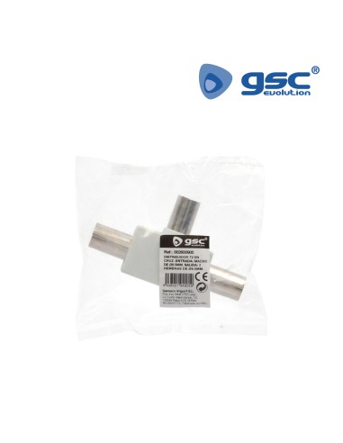 DISTRIBUIDOR TV EN CRUZ DE 1 MACHO A 2 HEMBRAS BLANCO