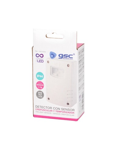 DETECTOR SUPERFICIE CON SENSOR CREPUSCULAR Y TEMPORIZADOR