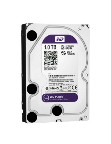 DISCO DURO WESTERN DIGITAL - CAPACIDAD 1 TB - INTERFAZ SATA HASTA 110 MB/S - MODELO WD10PURZ - ESPECIAL PARA VIDEOGRABADORES - H