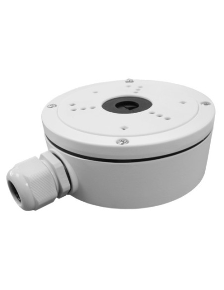 CAJA DE CONEXIONES - PARA CÁMARAS DOMO O BULLET - APTO PARA USO EXTERIOR - INSTALACIÓN EN TECHO O PARED - PASADOR DE CABLES - CO