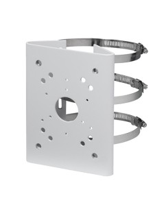 POLE MOUNT BRACKET - FOR MOTORISED DOME CAMERAS - DIAMETER RANGE 103~127 MM - VALID FOR EXTERIOR USE - WHITE COLOUR - CABLE PAS