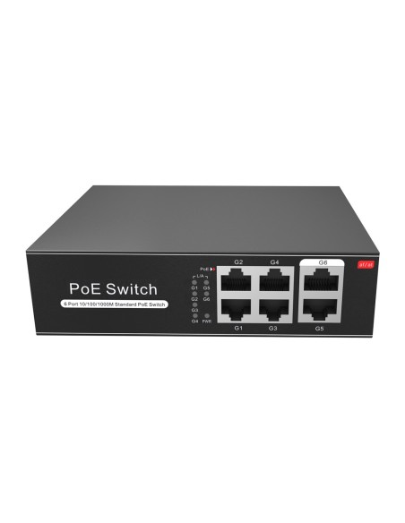 POE SWITCH - 4 POE PORT(S) + 2 UP-LINK PORT(S) - SPEED UP TO 1000 MBPS ON ALL PORTS - UP TO 60W IN TOTAL FOR ALL PORTS - BANDWI