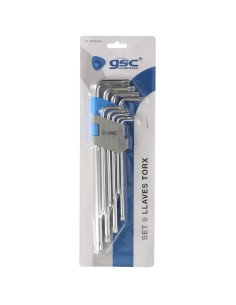 JUEGO DE LLAVES 9 TORX SET DE MANO T10 A T50 2