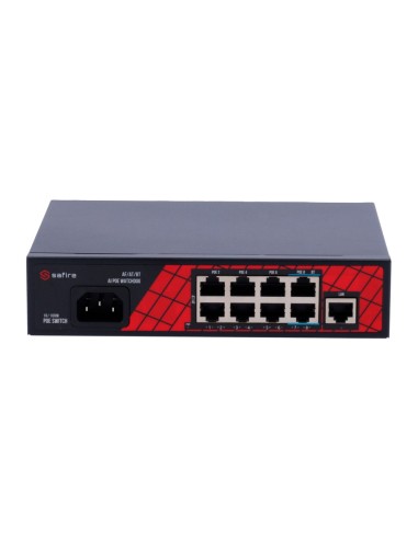 SAFIRE SWITCH HI-POE - 8 PUERTOS POE + 1 UPLINK RJ45 - VELOCIDAD DE PUERTOS 10/100MBPS - 6 PUERTOS POE+ 30W + 2 PUERTOS HI-POE 6