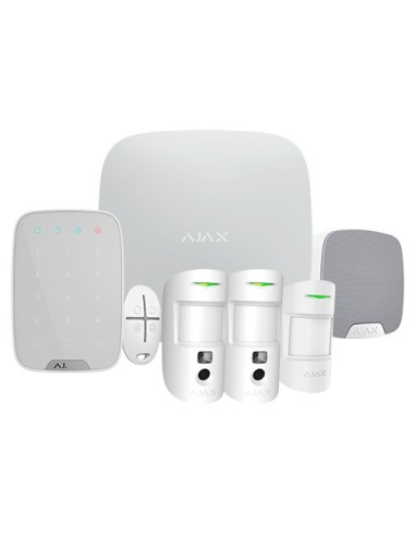 KIT DE ALARMA PROFESIONAL - CERTIFICADO GRADO 2 - COMUNICACIÓN ETHERNET / DUAL SIM - INALÁMBRICO 868 MHZ JEWELLER Y WINGS - AJAX