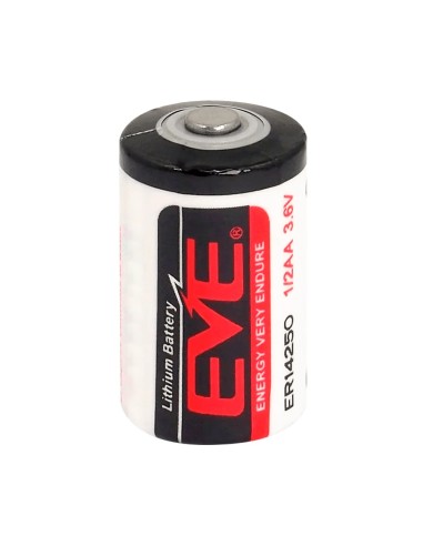 EVE - PILA  1/2 AA / ER14250 - VOLTAJE 3.6 V - LITIO - CAPACIDAD NOMINAL 1200 MAH - COMPATIBLE CON PRODUCTOS DEL CATÁLOGO