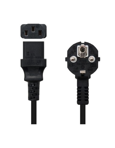 CABLE DE ALIMENTACIÓN - CONECTOR CEE7 MACHO - C13 HEMBRA - CONDUCTOR AWG18 - 5M - COLOR NEGRO