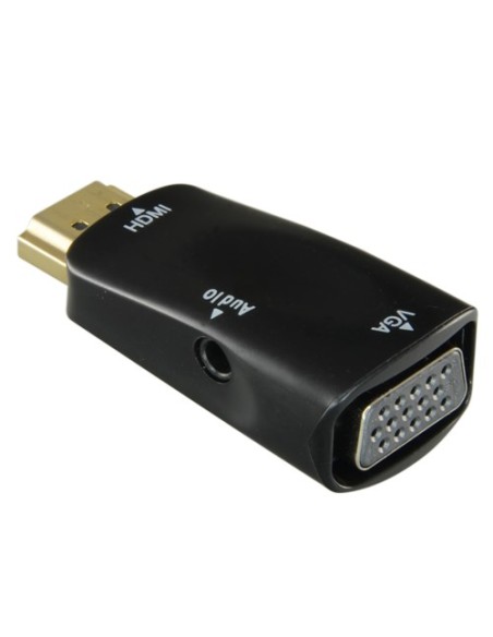 ADAPTADOR DE HDMI A VGA+AUDIO - PASIVO, NO NECESITA ALIMENTACIÓN - CONVIERTE UNA SALIDA DE HDMI EN VGA+AUDIO - RESOLUCIÓN 1080P/