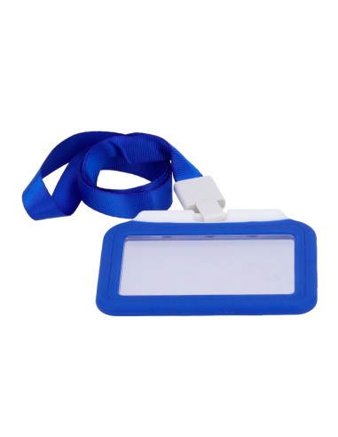 PORTA-TARJETAS - DISPOSICIÓN HORIZONTAL - LÁMINAS DE PLÁSTICO PROTECTORAS - FABRICADO EN SILICONA - COLOR AZUL