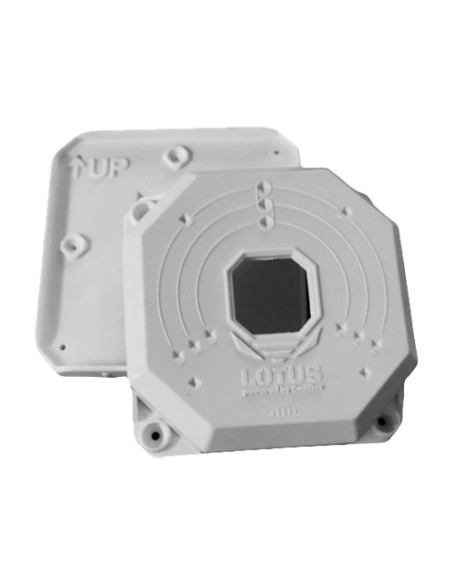 CAJA DE CONEXIONES - APTO PARA USO EXTERIOR - INSTALACIÓN EN TECHO O PARED - FABRICADA EN PLÁSTICO - COLOR BLANCO - 118 (AL) X 1