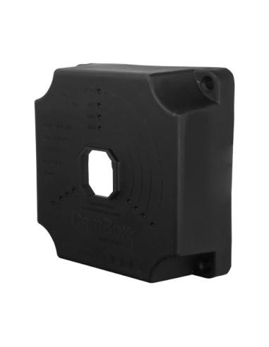 CAJA DE CONEXIONES -  PARA CÁMARAS DOMO Y BULLET - APTO PARA EXTERIOR| 128(AL) X 128(AN) X 50(FO)MM - INSTALACIÓN EN TECHO O PAR