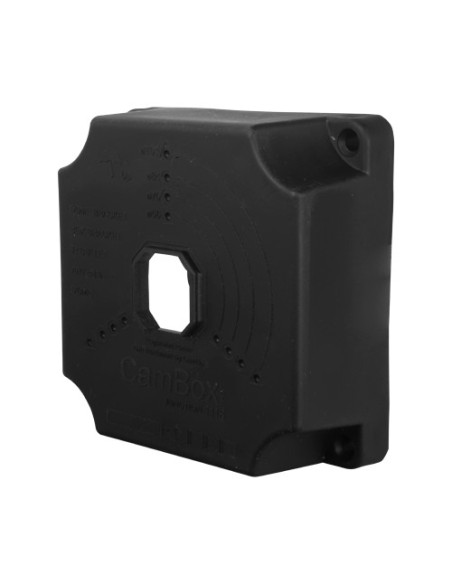 CAJA DE CONEXIONES -  PARA CÁMARAS DOMO Y BULLET - APTO PARA EXTERIOR| 128(AL) X 128(AN) X 50(FO)MM - INSTALACIÓN EN TECHO O PAR