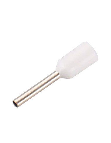 PUNTERAS HUECAS DE CRIMPADO - PARA CABLES ELÉCTRICO - SECCIÓN DEL CONDUCTOR 0.5MM² / AWG 22 - COLOR BLANCO - 200 UNIDADES