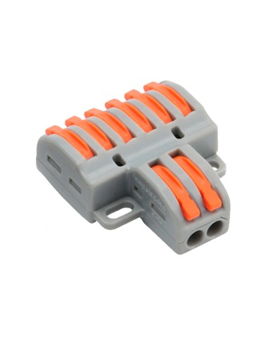 SAFIRE -  CONECTOR DE CABLE - 2 ENTRADAS Y 6 SALIDAS  - CALIBRE DEL CABLE 28 ~ 12AWG - SECCIÓN 0,08 ~ 4MM²  - 10 UNIDADES