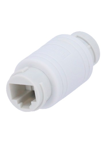 CONECTOR  - CONECTOR ENTRADA RJ45  - CONECTOR SALIDA RJ45 - COMPATIBLE UTP  - IP68 - COLOR BLANCO