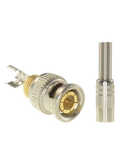 CONECTOR SAFIRE - BNC PARA SOLDAR - ADAPTADO A RG59 - INCLUYE TERMORETRÁCTIL - CARCASA PROTECTORA - CONEXIÓN ÓPTIMA