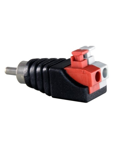 SAFIRE - CONECTOR RCA MACHO DE FÁCIL CONEXIONADO - SALIDA +/ DE 2 TERMINALES - 36 MM (FO) - 13 MM (AN) - 5 G