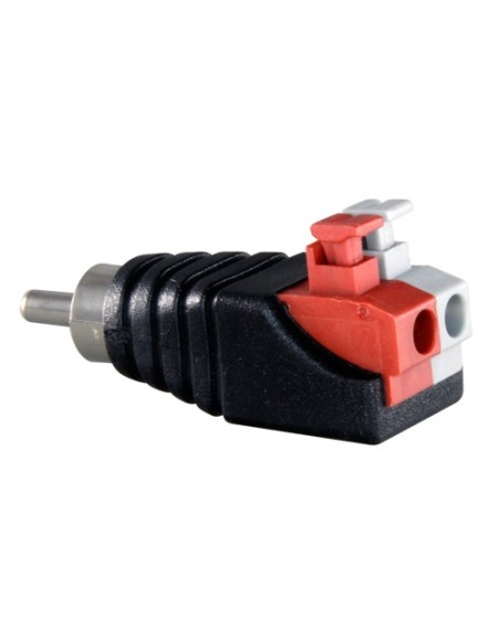 SAFIRE - CONECTOR RCA MACHO DE FÁCIL CONEXIONADO - SALIDA +/ DE 2 TERMINALES - 36 MM (FO) - 13 MM (AN) - 5 G
