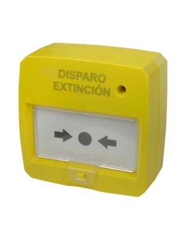 PULSADOR REARMABLE - ESPECIAL PARA PANEL DE EXTINCIÓN - ACTIVACIÓN MANUAL - INDICADOR LED - INSTALACIÓN EN SUPERFICIE - REARMADO