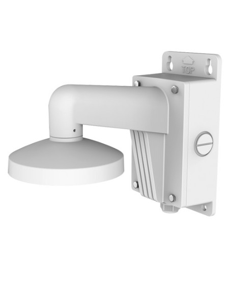 WALL BRACKET - JUNCTION BOX - VALID FOR EXTERIOR USE - COMPATIBLE WITH HIWATCH HIKVISION - CABLE PASS - WHITE COLOUR