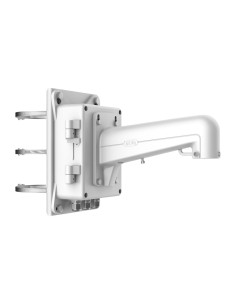 SOPORTE DE POSTE - CAJA DE CONEXIONES INCLUIDA - APTO PARA USO EN EXTERIOR - COLOR BLANCO - PASADOR DE CABLES - 209.7 MM (AN) X