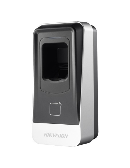 LECTOR DE ACCESO - ACCESO POR HUELLA Y TARJETA EM - INDICADOR LED Y ACÚSTICO - RS485 - COMPATIBLE CON CONTROLADORAS HIKVISION -