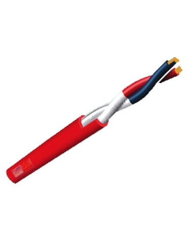 BOBINA DE CABLE TRENZADO APANTALLADO - RESISTENTE AL FUEGO RF 120 MINUTOS - ROLLO DE 100 METROS - CONDUCTOR COBRE 2X1MM2 - CERTI