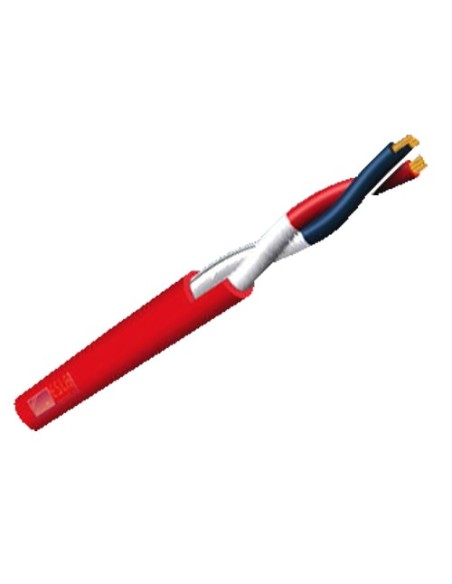 BOBINA DE CABLE TRENZADO APANTALLADO - RESISTENTE AL FUEGO RF 120 MINUTOS - ROLLO DE 500 METROS - CONDUCTOR COBRE 2X2.5MM2 - CER