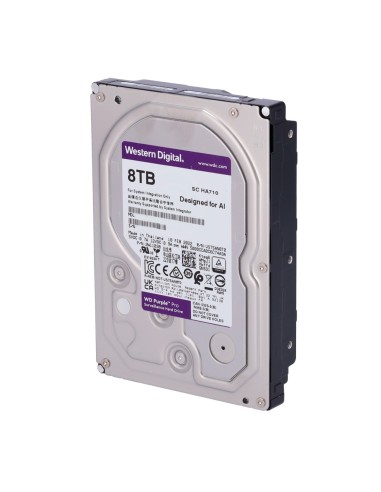 DISCO DURO WESTERN DIGITAL - CAPACIDAD 8 TB - INTERFAZ SATA 6 GB/S - MODELO WD8001PURA - DISEÑADO PARA VIDEOS INTELIGENTES 24/7