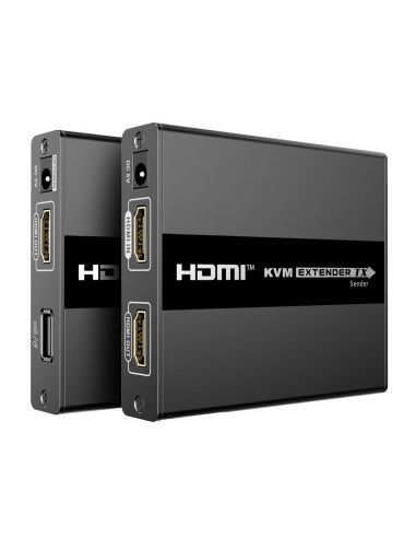 EXTENSOR HDMI CON KVM - EMISOR Y RECEPTOR - ALCANCE 60 M - SOBRE CABLE UTP CAT 6 - HASTA 1080P@60HZ - ALIMENTACIÓN DC 5 V