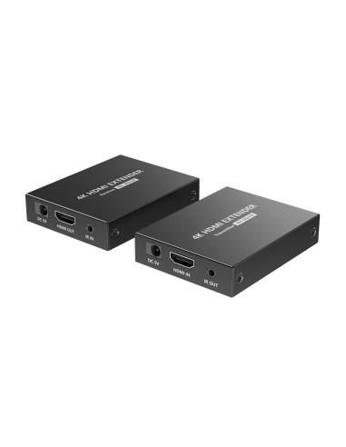 EXTENSOR ACTIVO HDMI - EMISOR Y RECEPTOR - ALCANCE 70 M - SOBRE CABLE UTP CAT 7 - HASTA 4K - ALIMENTACIÓN DC 5 V