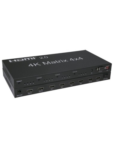 MULTIPLICADOR DE SEÑAL HDMI - 4 ENTRADAS HDMI - 4 SALIDAS HDMI - HASTA 4K (ENTRADA Y SALIDA) - PERMITE CONTROL REMOTO - ALIMENTA