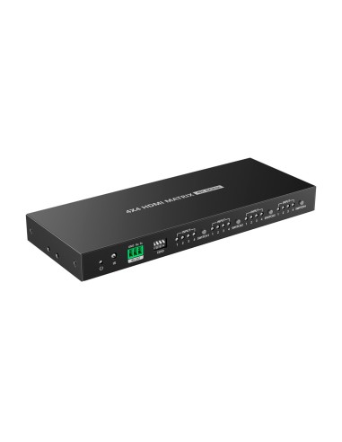 MATRIZ DE VIDEO HDMI - 4 ENTRADAS HDMI - 4 SALIDAS HDMI - HASTA 4K (ENTRADA Y SALIDA) - PERMITE CONTROL REMOTO