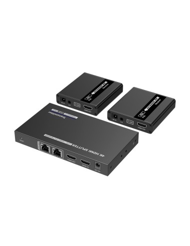 EXTENSOR SPLITTER DE SEÑAL HDMI - ALCANCE 40 M - RESOLUCIÓN 4K - PERMITE CONEXIONES 1:2 - HDMI LOOP OUT - POC - ALIMENTACIÓN POR