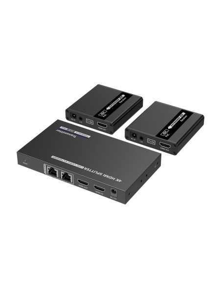 EXTENSOR SPLITTER DE SEÑAL HDMI - ALCANCE 40 M - RESOLUCIÓN 4K - PERMITE CONEXIONES 1:2 - HDMI LOOP OUT - POC - ALIMENTACIÓN POR