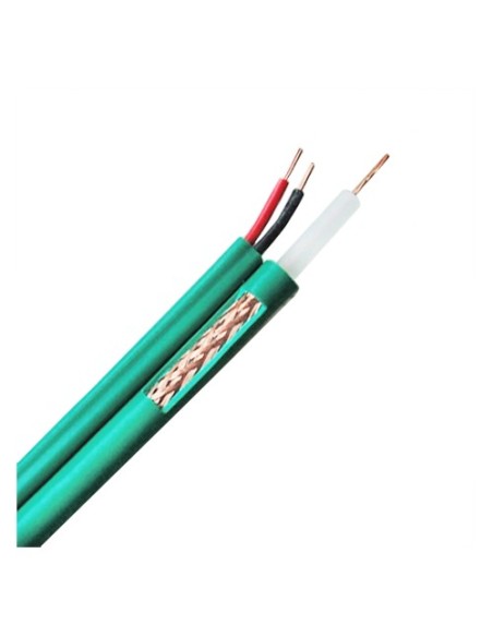 CABLE COAXIAL KX6 - VÍDEO Y ALIMENTACIÓN - ROLLO DE 300 METROS - CUBIERTA COLOR VERDE - CUBIERTA EXTERIOR LSZH - BAJAS PÉRDIDAS