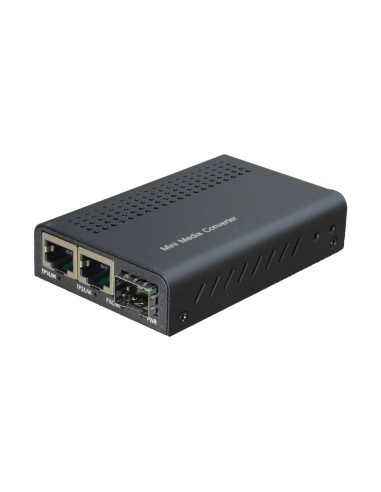 CONVERSOR DE MEDIOS - 2X ETHERNET RJ45 - 1X SFP - GIGABIT - 10/100/1000 BASE-TX - TAMAÑO REDUCIDO