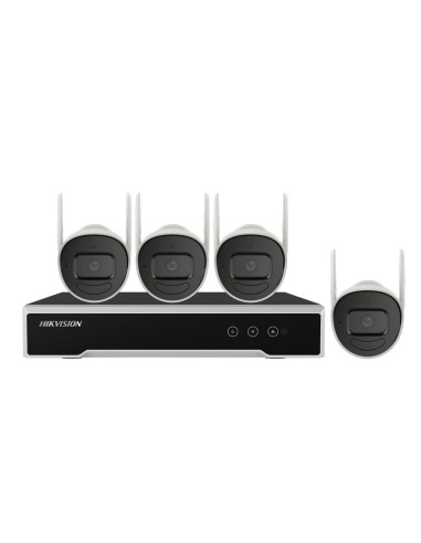 KIT CCTV WIFI HIKVISION GAMA VALUE - NVR 4 CANALES - 4 CÁMARAS 2 MPX PREREGISTRADAS WIFI - 2.8 MM | IR 30 M | APTAS PARA EXTERIO