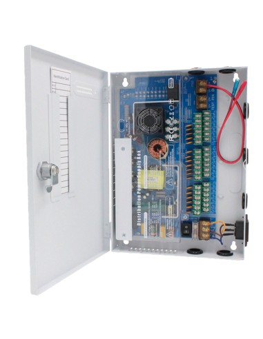 CAJA DE DISTRIBUCIÓN DE ALIMENTACIÓN - ENTRADA AC 180 V~246 V - 18 SALIDAS FUSE - PROTECCIÓN POR FUSIBLE REARMABLE - VOLTAJE DE