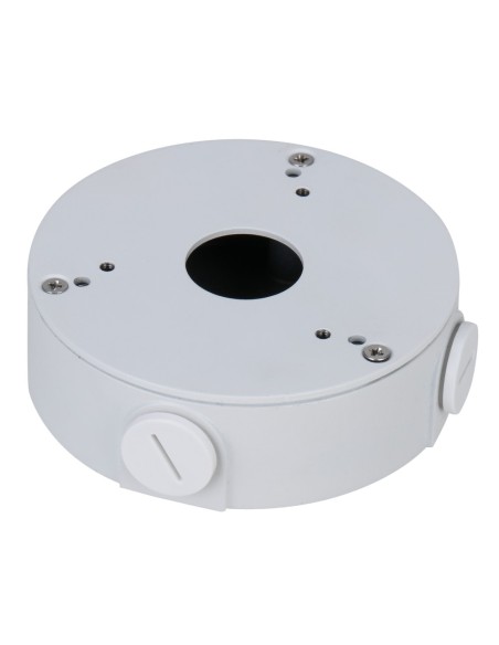 CAJA DE CONEXIONES - PARA CÁMARAS DOMOS - INSTALACIÓN EN TECHO O PARED - PASADOR DE CABLES - COLOR BLANCO - 36 (AL) X 111.6 (?)