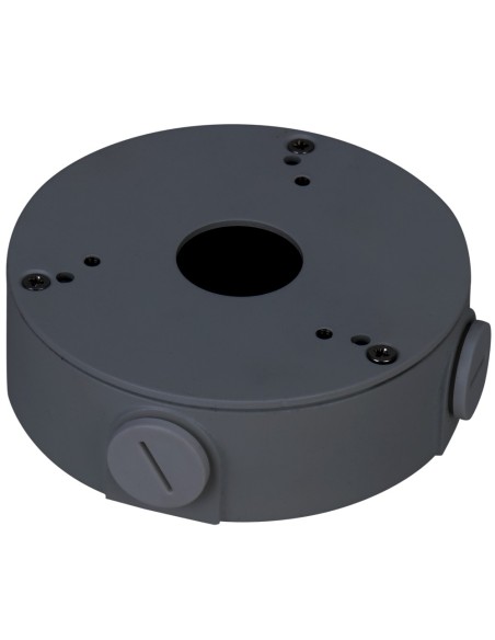 CAJA DE CONEXIONES - PARA CÁMARAS DOMOS - INSTALACIÓN EN TECHO O PARED - PASADOR DE CABLES - COLOR NEGRO - 36 (AL) X 111.6 (?) M