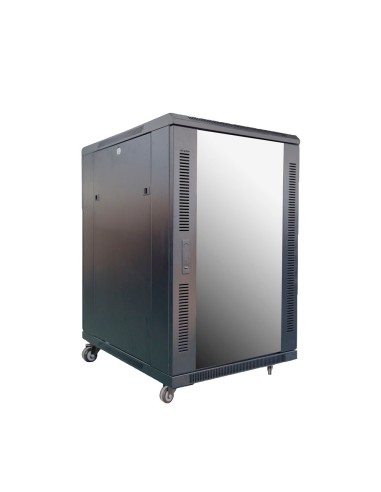 ARMARIO RACK PARA SUELO - HASTA 18U RACK DE 19&QUOT;(600*800) - HASTA 800 KG DE CARGA - CON VENTILACIÓN Y PASACABLES - 4 VENTILA