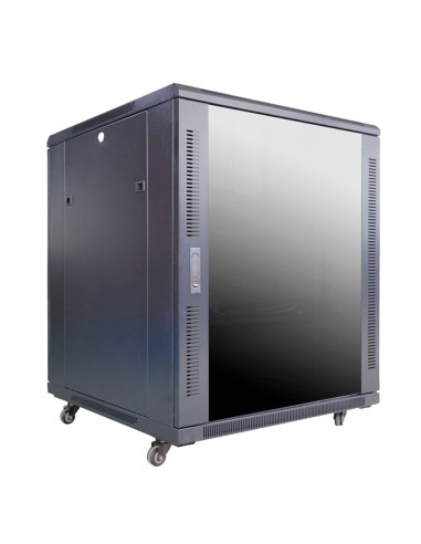 ARMARIO RACK PARA SUELO - HASTA 18U RACK DE 19&QUOT;(800*800) - HASTA 800 KG DE CARGA - CON VENTILACIÓN Y PASACABLES - 4 VENTILA