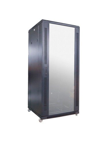 ARMARIO RACK PARA SUELO - HASTA 27U RACK DE 19&QUOT;(600*600) - HASTA 800 KG DE CARGA - CON VENTILACIÓN Y PASACABLES - 2 VENTILA