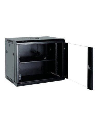 ARMARIO RACK PARA PARED - HASTA 6U RACK DE 19&QUOT; - HASTA 100 KG DE CARGA - CON VENTILACIÓN Y PASACABLES - PROFUNDIDAD 600 MM