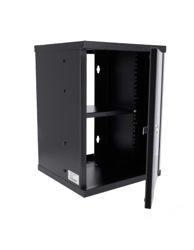 ARMARIO RACK PARA PARED - HASTA 9U RACK DE 10&QUOT; - HASTA 15 KG DE CARGA - CON PASACABLES - BANDEJA INCLUIDA - PROFUNDIDAD 300