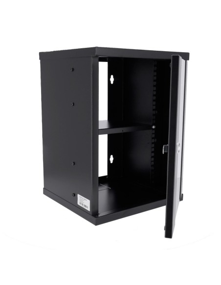 ARMARIO RACK PARA PARED - HASTA 9U RACK DE 10&QUOT; - HASTA 15 KG DE CARGA - CON PASACABLES - BANDEJA INCLUIDA - PROFUNDIDAD 300