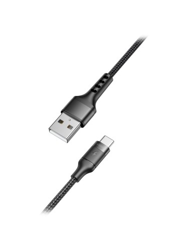 VEGER - CABLE USB 2.0 PARA PORTÁTILES - USB-A A USB-C - CUBIERTA DE METAL, NYLON TRENZADO  - LONGITUD 1.2M - CARGA RÁPIDA | COLO