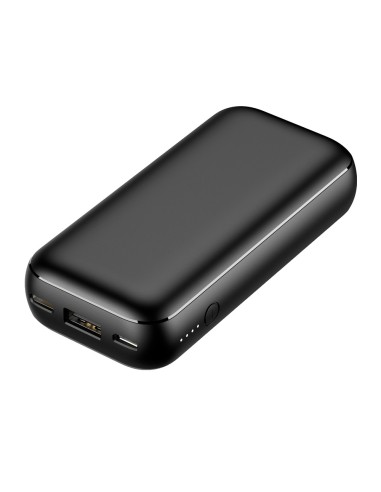 VEGER  MINI POWER BANK CON LEDS CARGA - CAPACIDAD 10000MAH - ENTRADAS USB-C, MICROUSB - SALIDAS USB-C, USB-A - CARGA 2 DISPOSITI