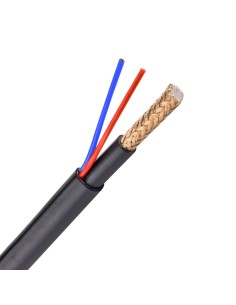 CABLE COMBINADO - MICRO RG59 + ALIMENTACIÓN - ROLLO DE 300 METROS - CUBIERTA COLOR NEGRO - DIÁMETRO EXTERIOR 6.8 MM - CUBIERTA E